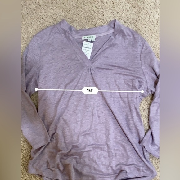 Orvis Ladies' Lilac Purple Linen Top Size Medium - Picture 10 of 11